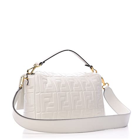 fendi white nappa purse|FENDI Nappa FF 1974 Embossed Mini Baguette .